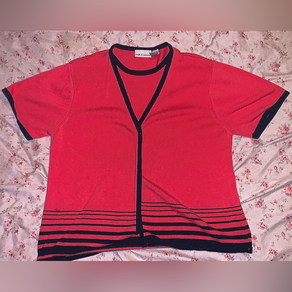 Croft and barrow Red cardigan sweater XL